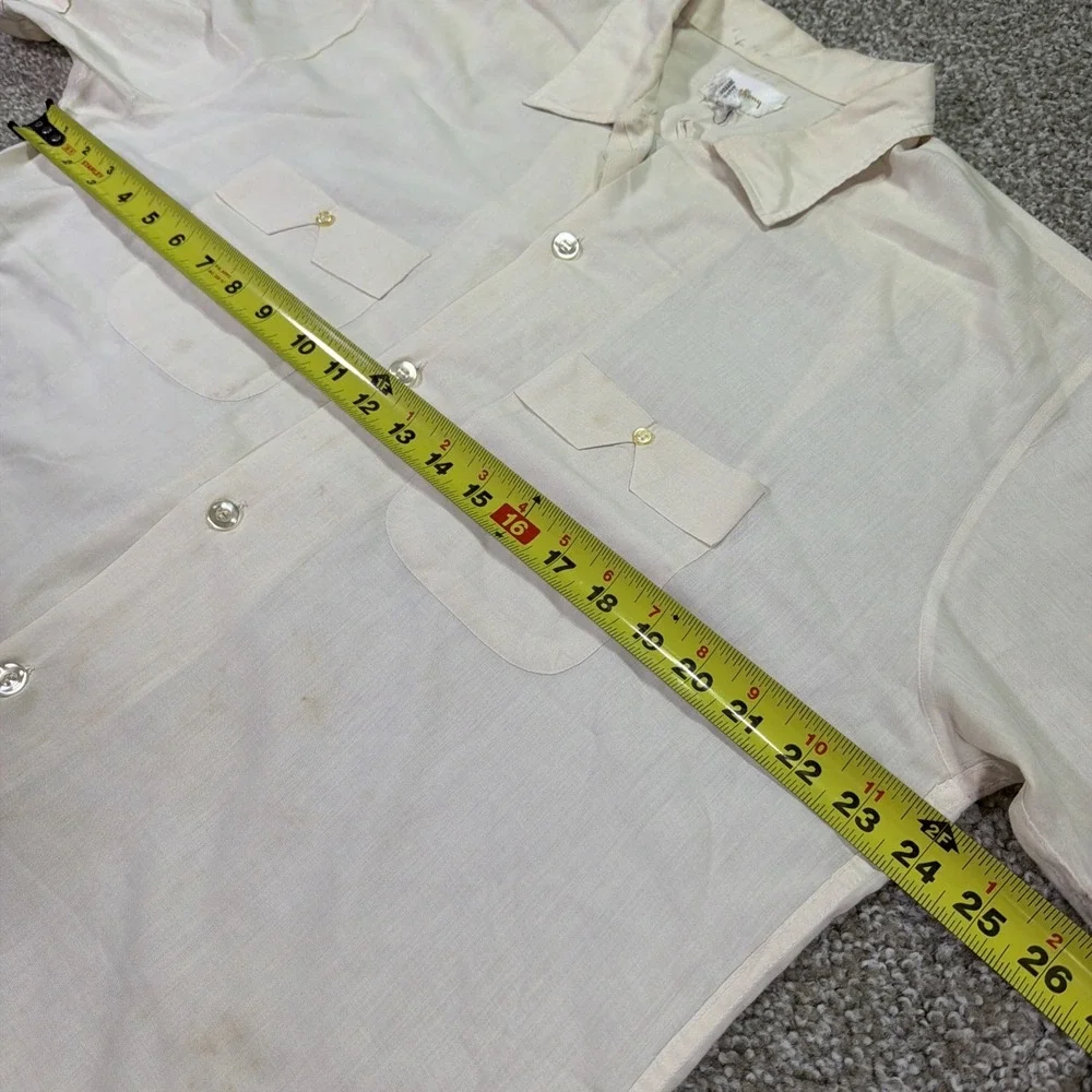60s Loop Collar Anthony Dacron Button Up XL Shirt sleeve Mod Fashion